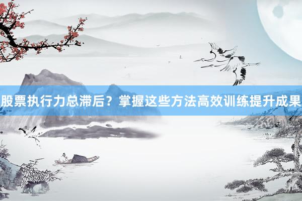 股票执行力总滞后？掌握这些方法高效训练提升成果