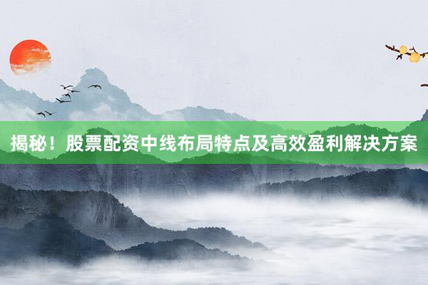 揭秘!股票配资中线布局特点及高效盈利解决方案